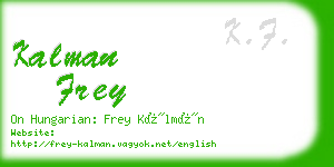 kalman frey business card